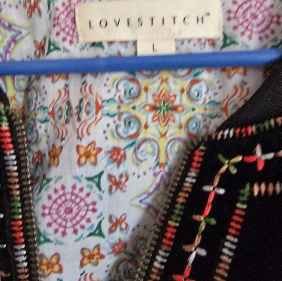 Lovestitch Velvet Embroidered Bomber style jacket - Picture 3 of 7